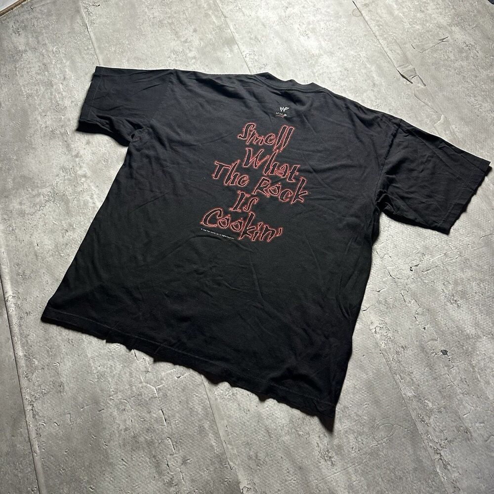 WWF The Rock Smell What The Rock Is Cookin’  Men's Vintage t-shirt -1998 2XL